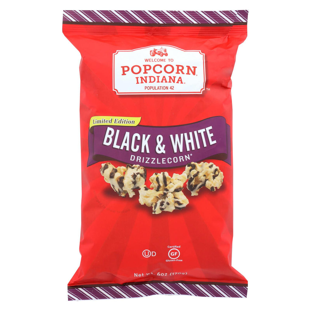 Popcorn Indiana Drizzled Kettlecorn - Black & White - Case Of 12 - 6 Oz