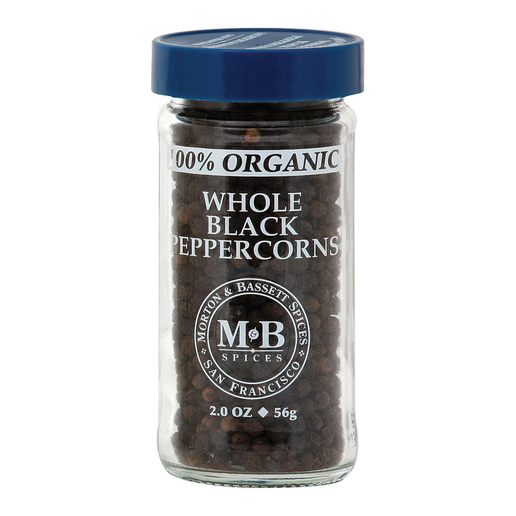 Morton And Bassett Whole Black Pepper - Black Paper - Case Of 3 - 2 Oz.