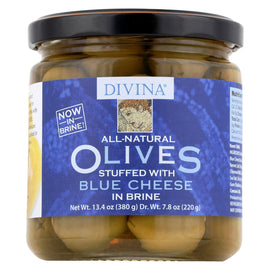 Divina Olives Stuffed With Blue Cheese - Case Of 6 - 7.8 Oz.