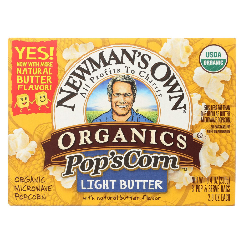 Newman's Own Organics Organic Popcorn - Light Butter - Case Of 12 - 2.8 Oz.