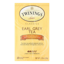 Twining's Tea Earl Grey Tea - Decaffeinated - Case Of 6 - 20 Bags