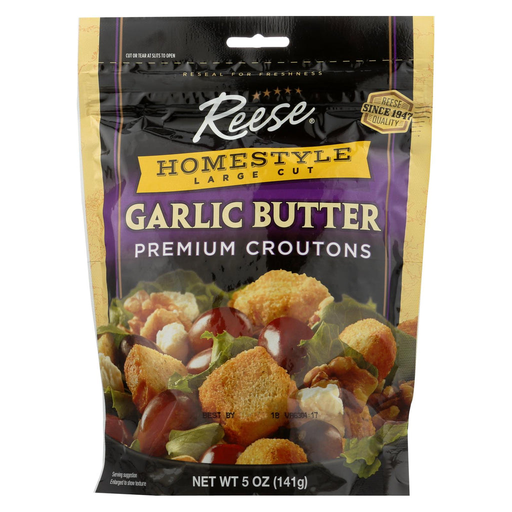 Reese Croutons Homestyle Garlic Butter - Case Of 12 - 5 Oz.