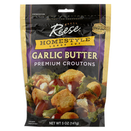 Reese Croutons Homestyle Garlic Butter - Case Of 12 - 5 Oz.