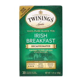 Twining's Tea Breakfast Tea - Irish, Decaf - Case Of 6 - 20 Bags