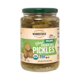 Woodstock Organic Pickles - Kosher Dill - Sliced - Case Of 6 - 24 Oz.