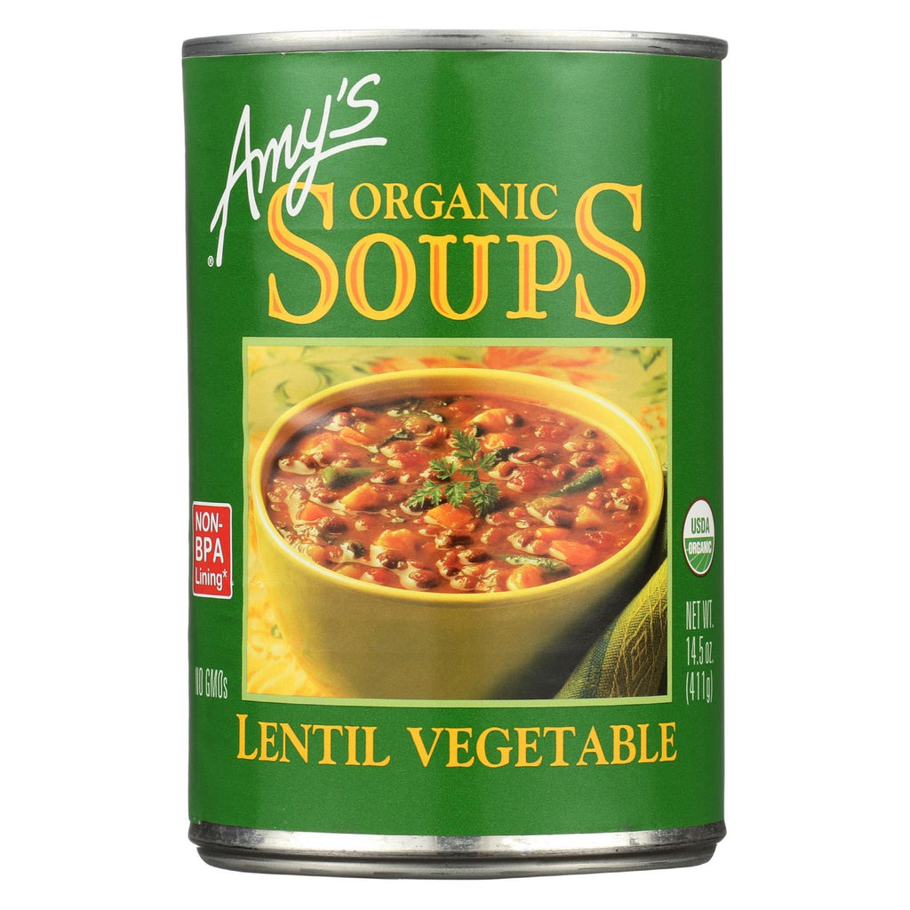 Amy's Organic Lentil Vegetable Soup - Case Of 12 - 14.5 Oz