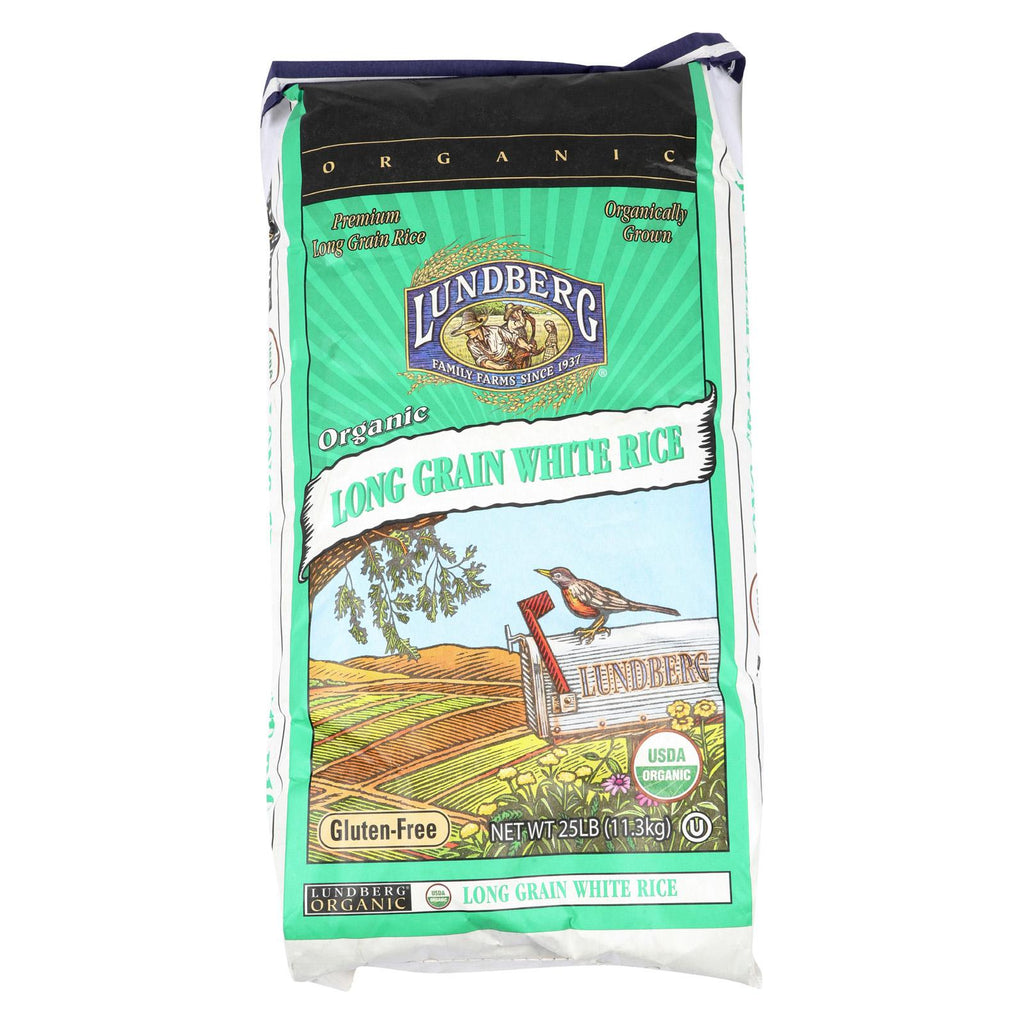 Lundberg Family Farms Organic White Long Grain Rice - Case Of 25 - 1 Lb.