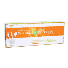 World Centric Assorted Corn Starch Flatware - Case Of 12 - 24 Count