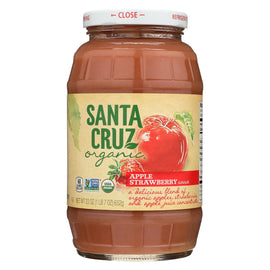 Santa Cruz Organic Apple Sauce - Strawberry - Case Of 12 - 23 Oz.