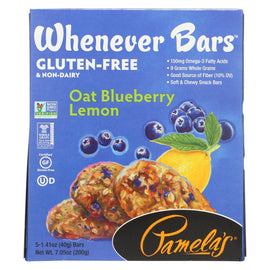 Pamela's Products Oat Whenever Bars - Blueberry Lemon - Case Of 6 - 1.41 Oz.