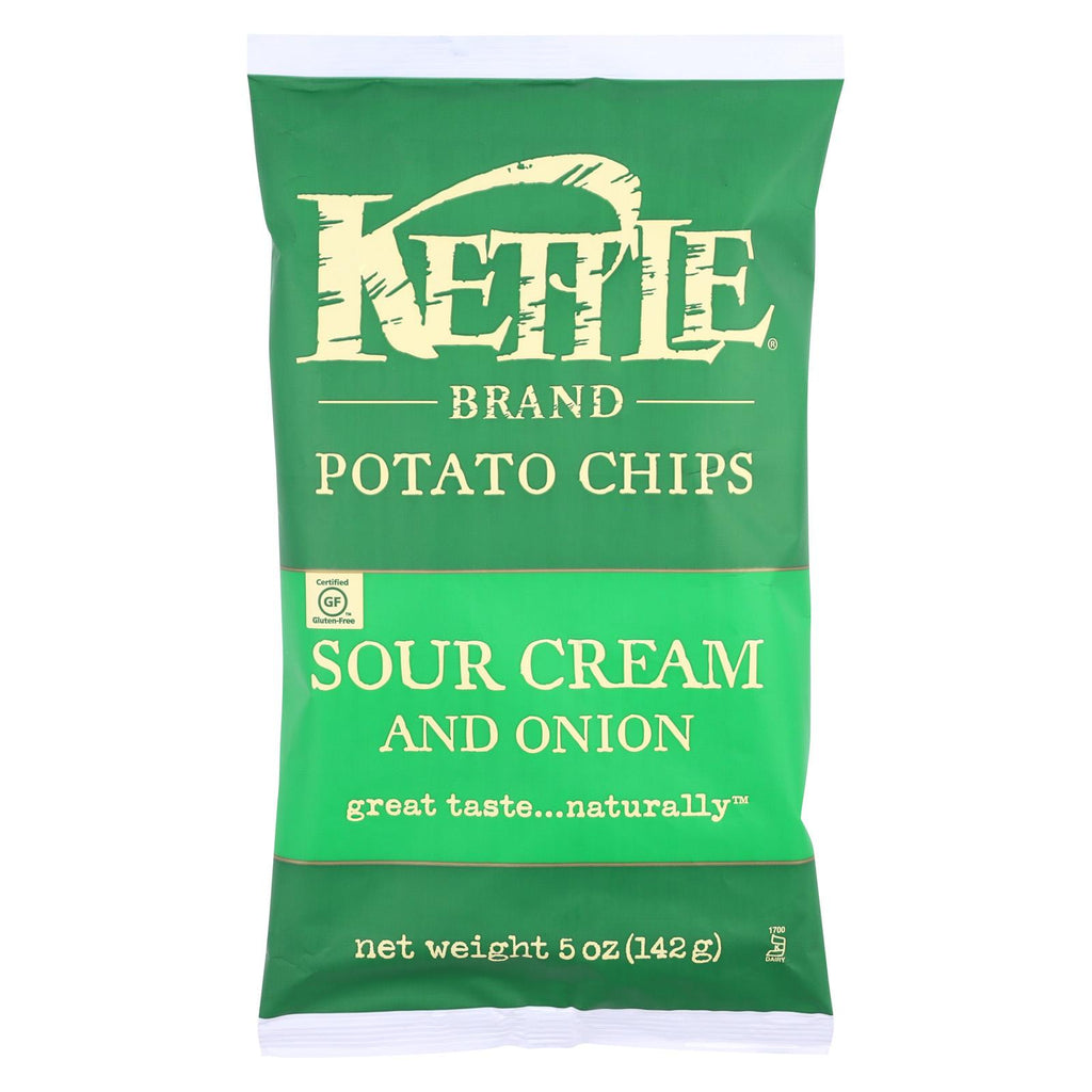 Kettle Brand Potato Chips - Sour Cream And Onion - Case Of 15 - 5 Oz.