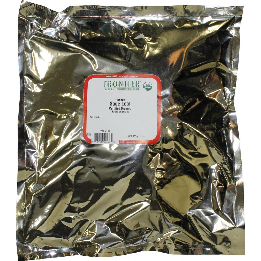 Frontier Herb Sage Leaf - Organic - Rubbed - Bulk - 1 Lb