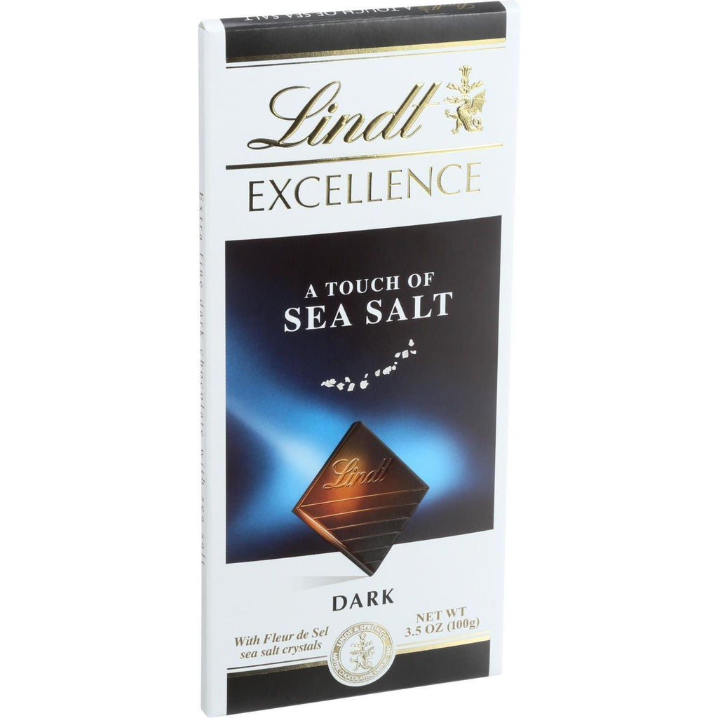 Lindt Chocolate Bar - Dark Chocolate - 47 Percent Cocoa - Excellence - Touch Of Sea Salt - 3.5 Oz Bars - Case Of 12