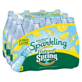 Poland Spring Sparkling Water - Lemon - Case Of 12 - 33.8 Fl Oz.