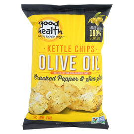 Good Health Kettle Chips - Cracked Peppe And Sea Salt - Case Of 12 - 5 Oz.