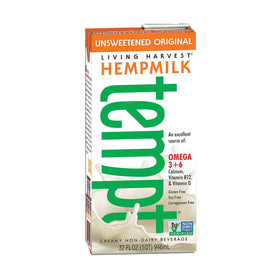 Living Harvest Original Tempt Hemp Milk - Unsweetened Creamy Non - Dairy Beverage - Case Of 12 - 32 Fl Oz.