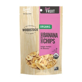 Woodstock Organic Banana Chips - Sweetened - Case Of 8 - 6 Oz.