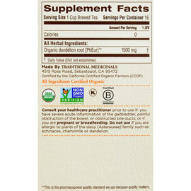 Traditional Medicinals Organic Roasted Dandelion Root Tea - Caffeine Free - 16 Bags