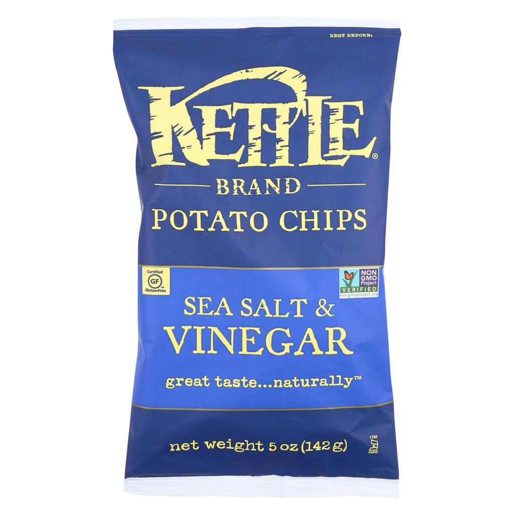 Kettle Brand Potato Chips - Sea Salt And Vinegar - Case Of 15 - 5 Oz.