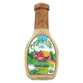 Organic Ville Organic Dressing - Dairy Free Ranch Vinaigrette - Case Of 6 - 8 Fl Oz.