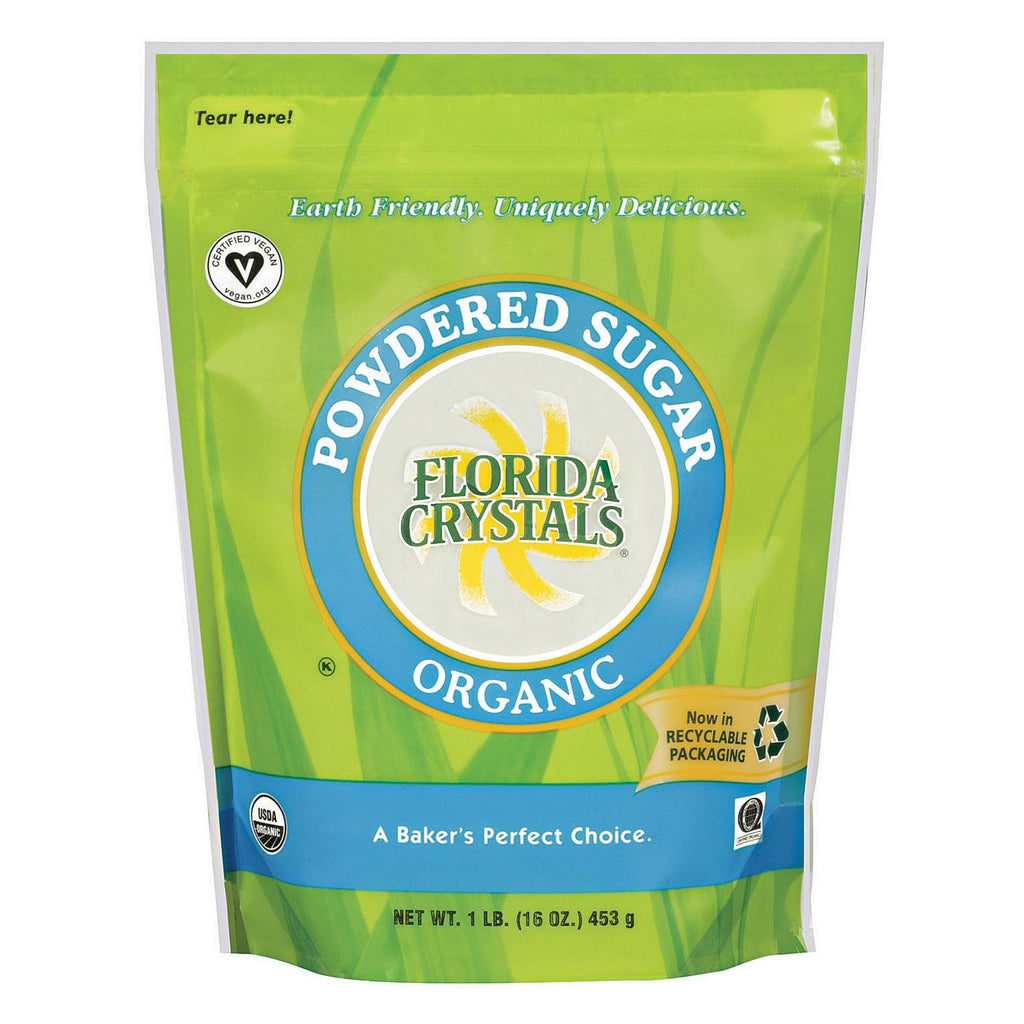 Florida Crystals Organic Powdered Sugar - Powdered Sugar - Case Of 6 - 16 Oz.