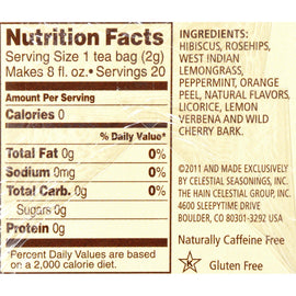 Celestial Seasonings Herbal Tea - Caffeine Free - Red Zinger - 20 Bags