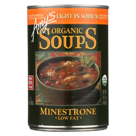Amy's Organic Low Sodium Minestrone Soup - Case Of 12 - 14.1 Oz