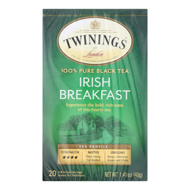 Twining's Tea Breakfast Tea - Irish - Case Of 6 - 20 Bags