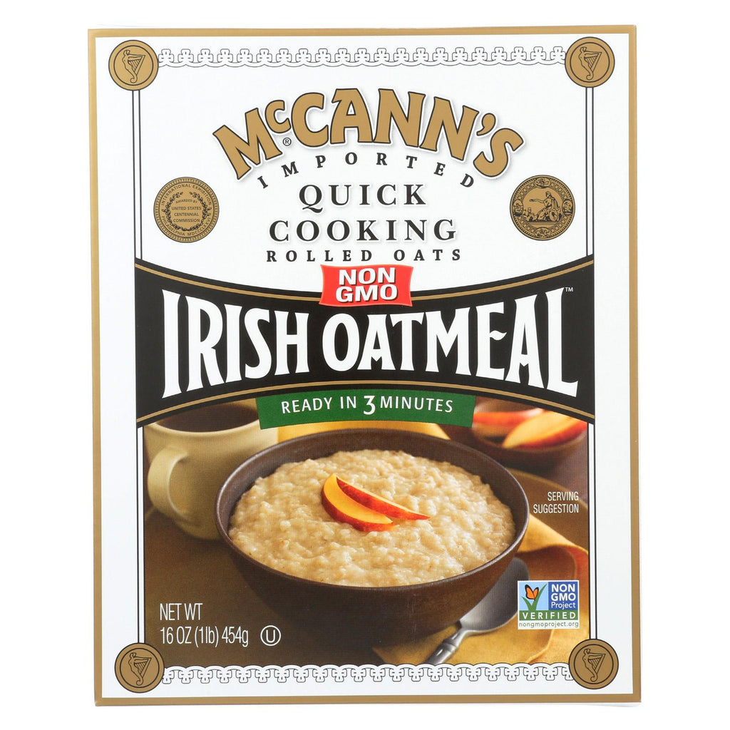 Mccann's Irish Oatmeal Quick Cooking Rolled Oats - Case Of 12 - 16 Oz.