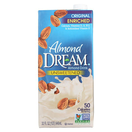 Imagine Foods Almond Dream Almond Drink - Unsweetened - Case Of 12 - 32 Fl Oz.