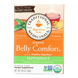Traditional Medicinals Belly Comfort Peppermint - Caffeine Free - Case Of 6 - 16 Bags