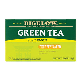 Bigelow Tea Decaffeinated Tea - Green Tea With Lemon - Case Of 6 - 20 Bag