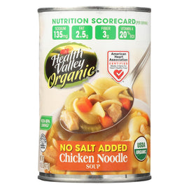 Health Valley Organic Soup - Chicken Noodle, No Salt Added - Case Of 12 - 14.5 Oz.