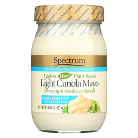 Spectrum Naturals Vegan Eggless Light Canola Mayonnaise - Case Of 12 - 16 Oz.
