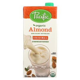 Pacific Natural Foods Almond Original - Unsweetened - Case Of 12 - 32 Fl Oz.
