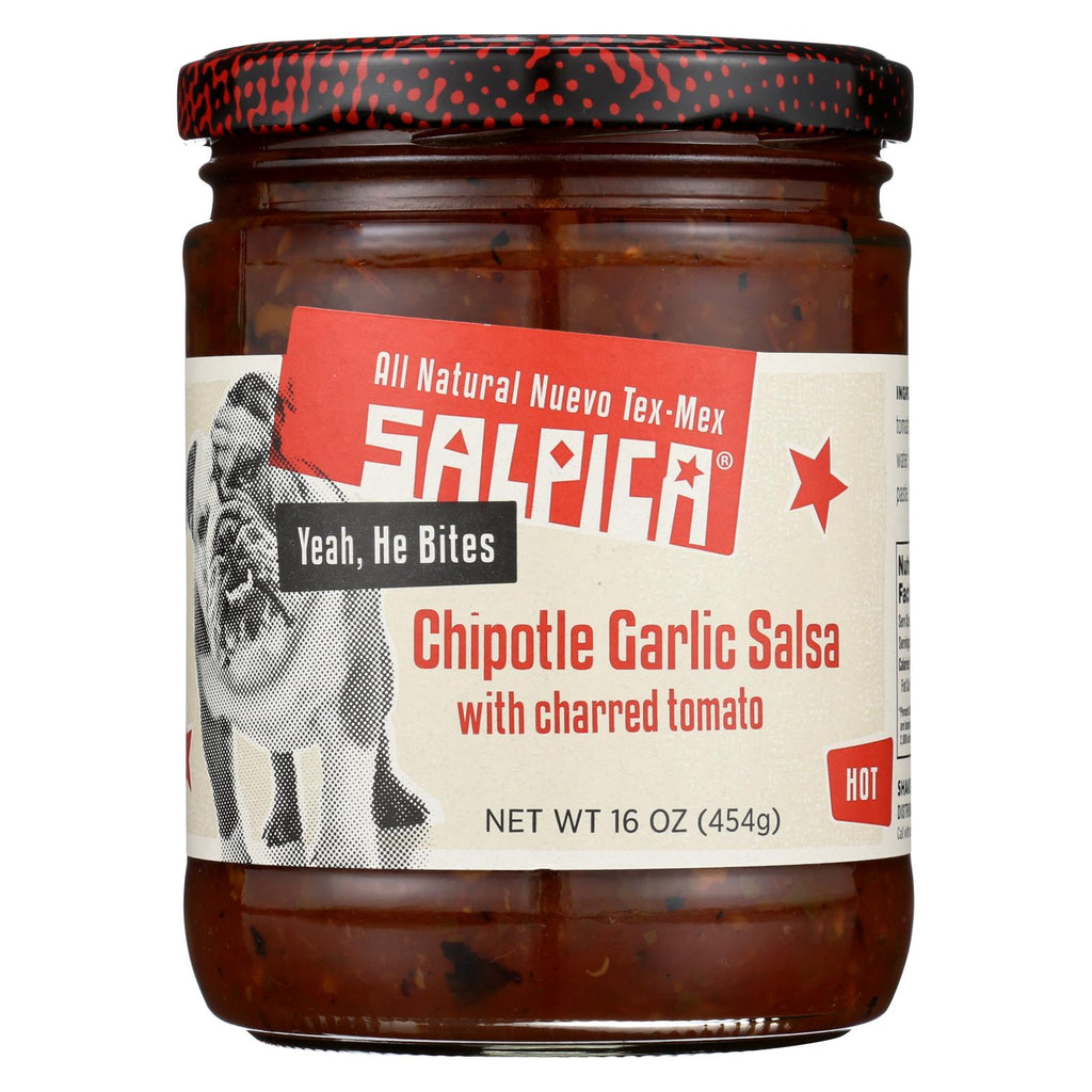 Salpica Garlic Chipotle Salsa - Roasted Tomato - Case Of 6 - 16 Oz.