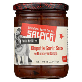 Salpica Garlic Chipotle Salsa - Roasted Tomato - Case Of 6 - 16 Oz.
