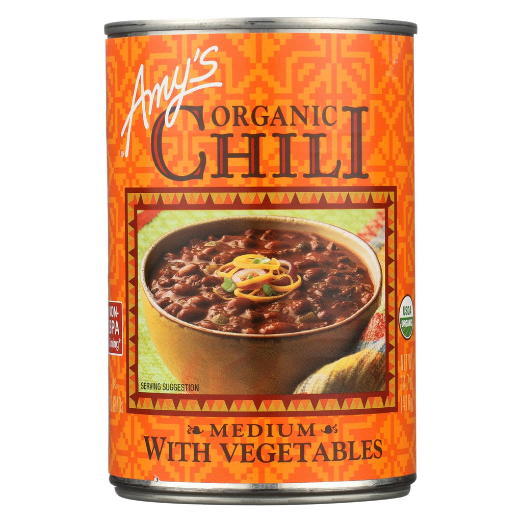 Amy's Organic Medium Chili With Veggies - Case Of 12 - 14.7 Oz