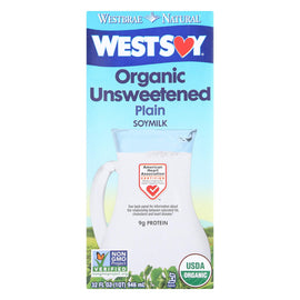 Westsoy Organic Plain - Unsweetened - Case Of 12 - 32 Fl Oz.