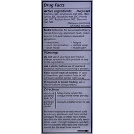 Liddell Homeopathic Anti-tox Metals Spray - 1 Fl Oz