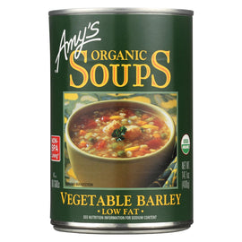 Amy's Organic Low Fat Vegetable Barley Soup - Case Of 12 - 14.1 Oz