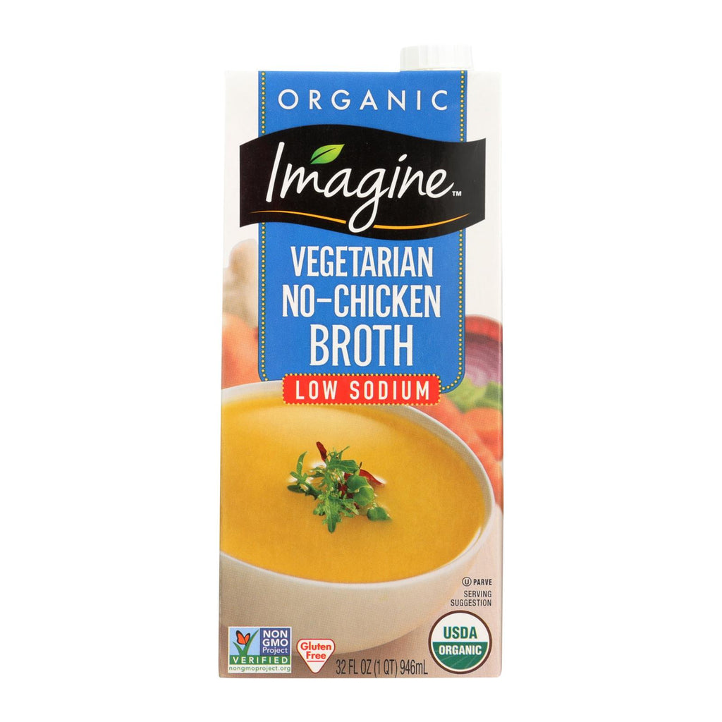 Imagine Foods Free Range Chicken Broth - Low Sodium - Case Of 12 - 32 Fl Oz.