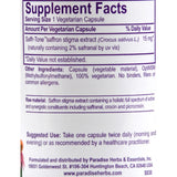 Paradise Herbs Saffr-tone Saffron Extract - 60 Vegetarian Capsules