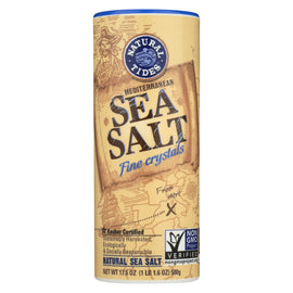 Natural Tides Mediterranean Sea Salt - Fine Crystals - Case Of 12 - 17.6 Oz.