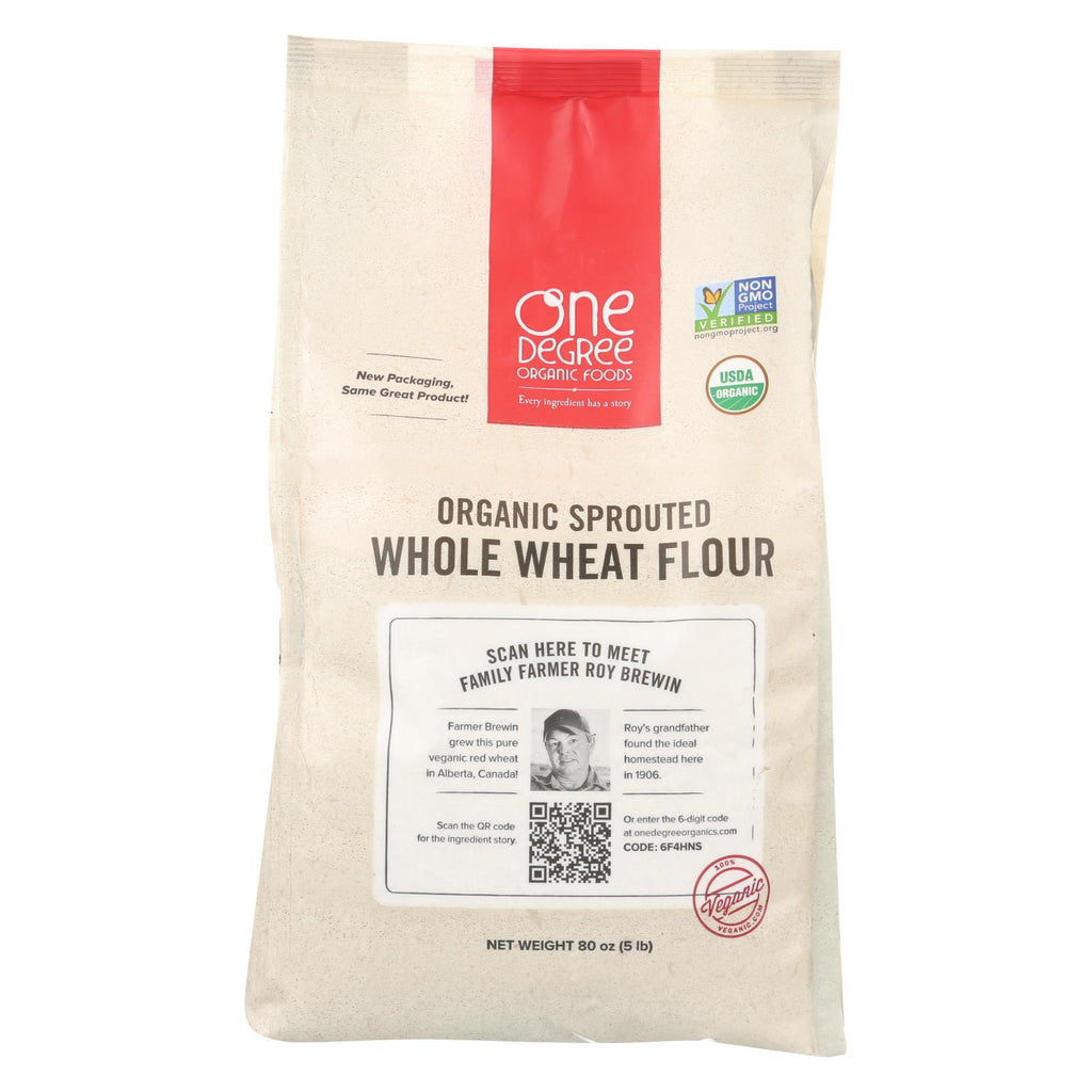 One Degree Organic Foods Whole Wheat Flour - Organic - Case Of 4 - 80 Oz.