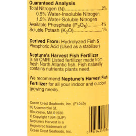 Neptune's Harvest Fish Fertilzer - Orange Label - 36 Oz