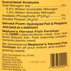 Neptune's Harvest Fish Fertilzer - Orange Label - 9 Lb