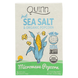 Quinn - Microwave Popcorn - Just Sea Salt - Case Of 6 - 7 Oz.