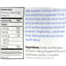Xylichew Chewing Gum - Sugar Free Peppermint - 60 Piece Jar - Case Of 4