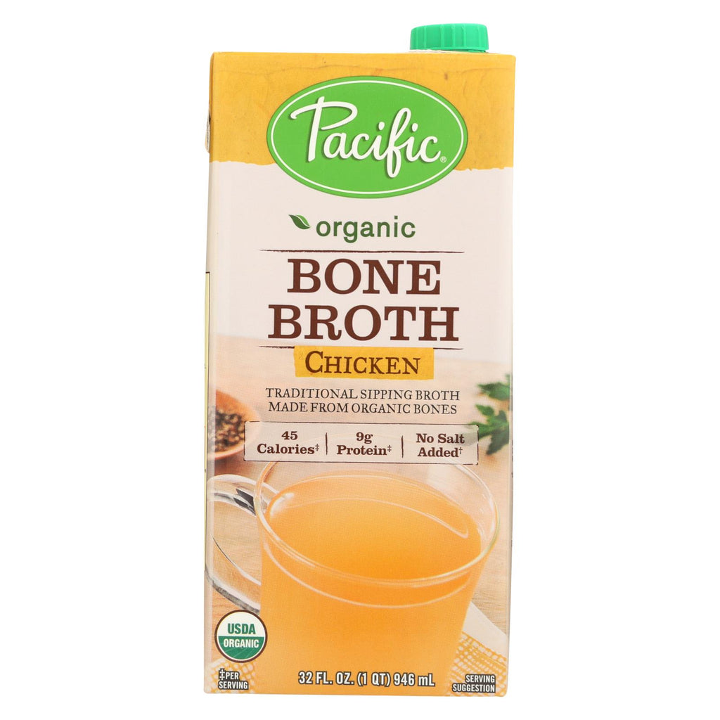 Pacific Natural Foods Bone Broth - Chicken - Case Of 12 - 32 Fl Oz.
